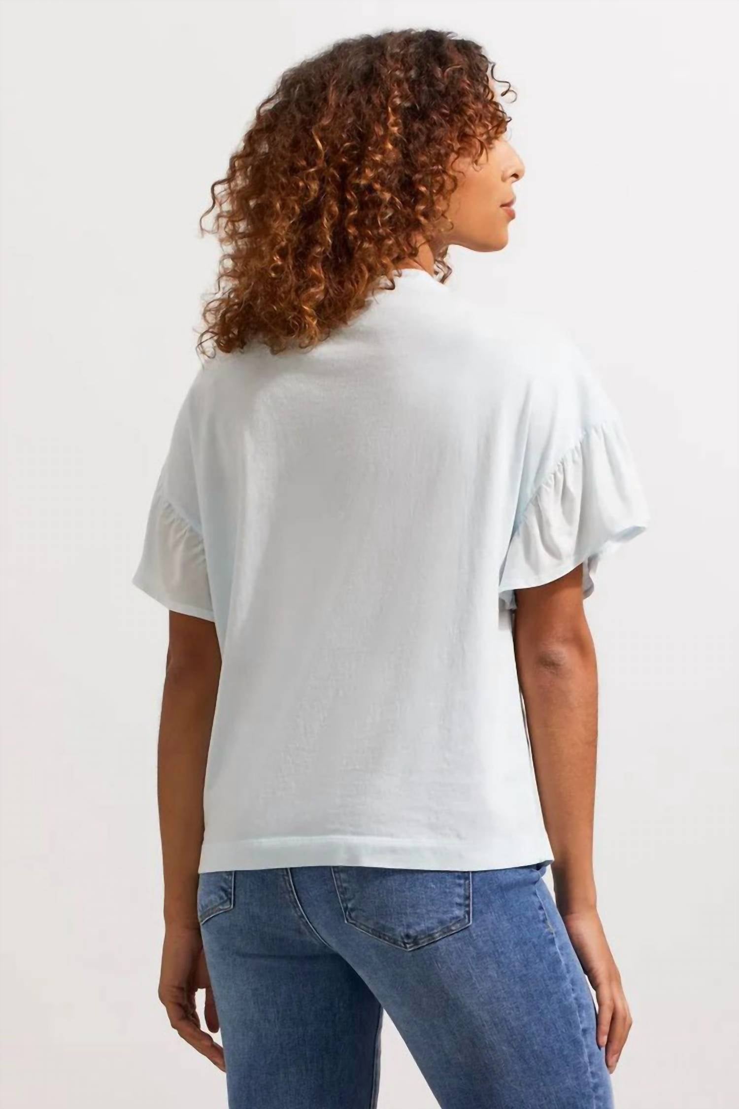 Tribal - Crew Neck Drop Shoulder with Frill Tee
