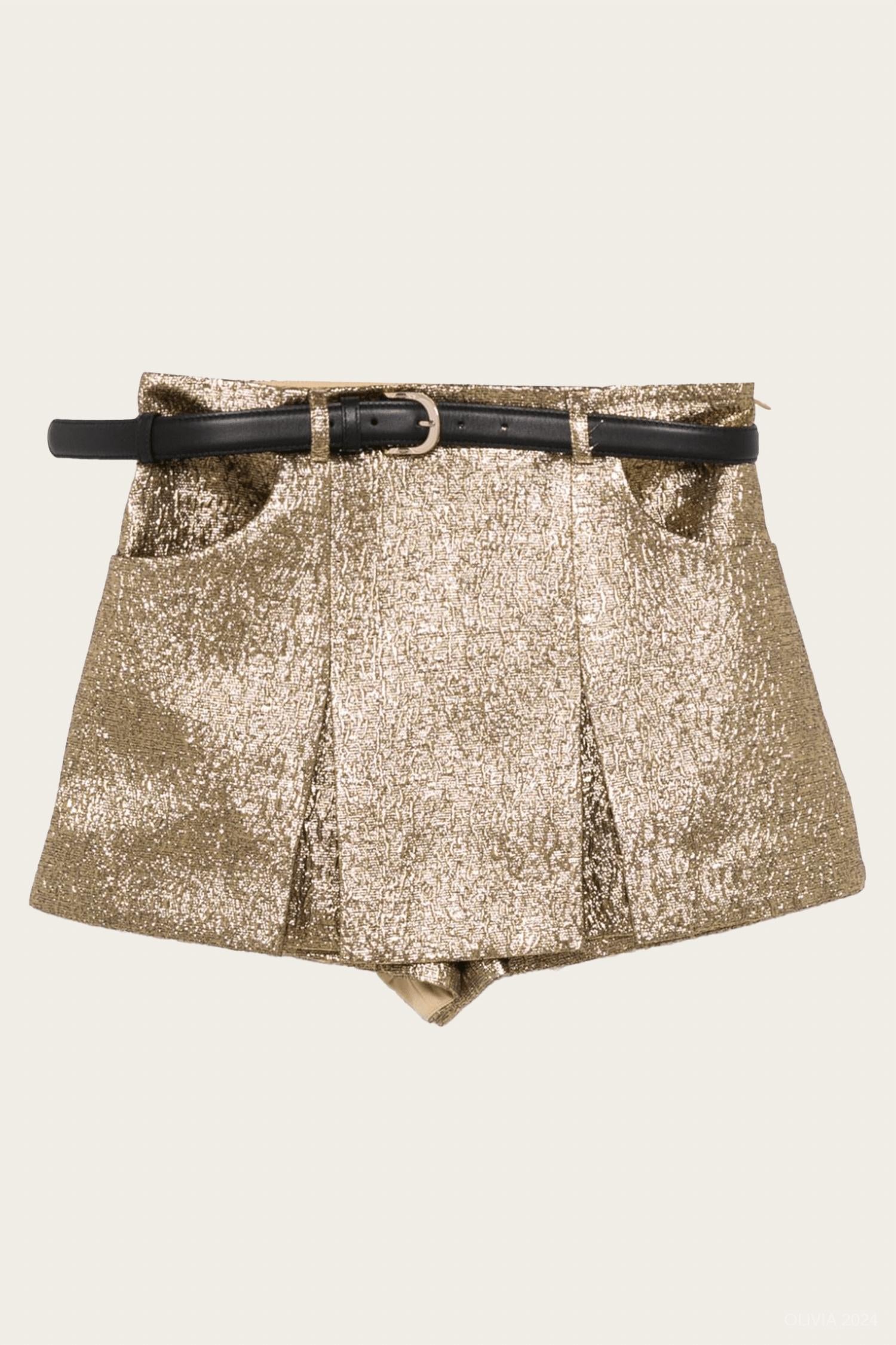 Self-Portrait - Metallic Jacquard Skort