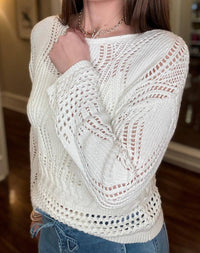 Hem & Thread - Boatneck Crochet Sweater Top