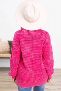 By Together - Long Sleeve Basket Weave Crew Sweater