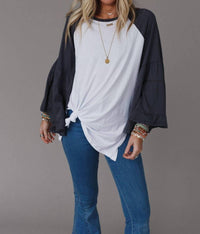 Three Bird Nest - Bell Sleeve Baseball Tee