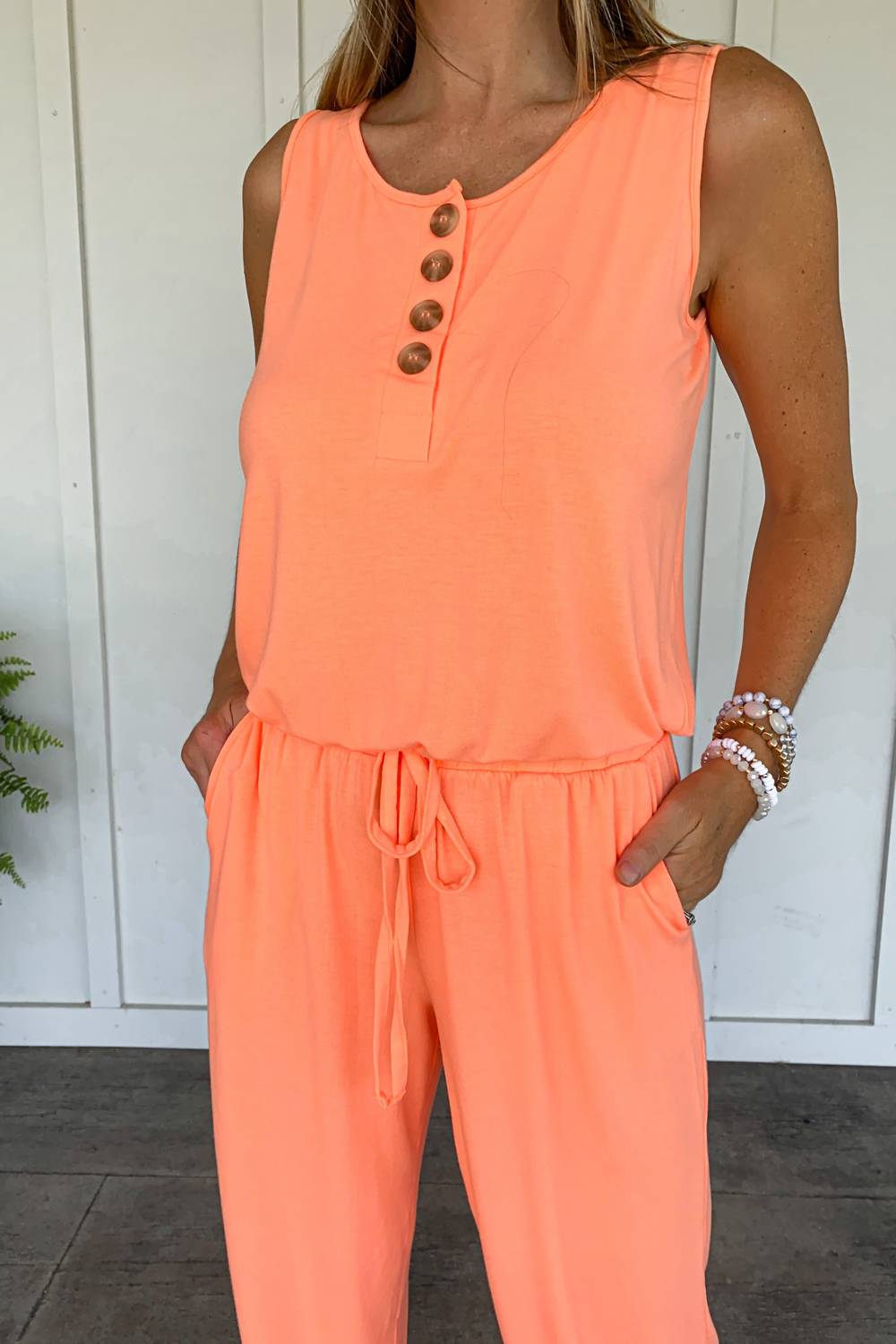 Zenana - Sleeveless Jogger Jumpsuit