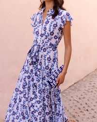 Oliphant - Ruffle Collar Button Maxi Dress