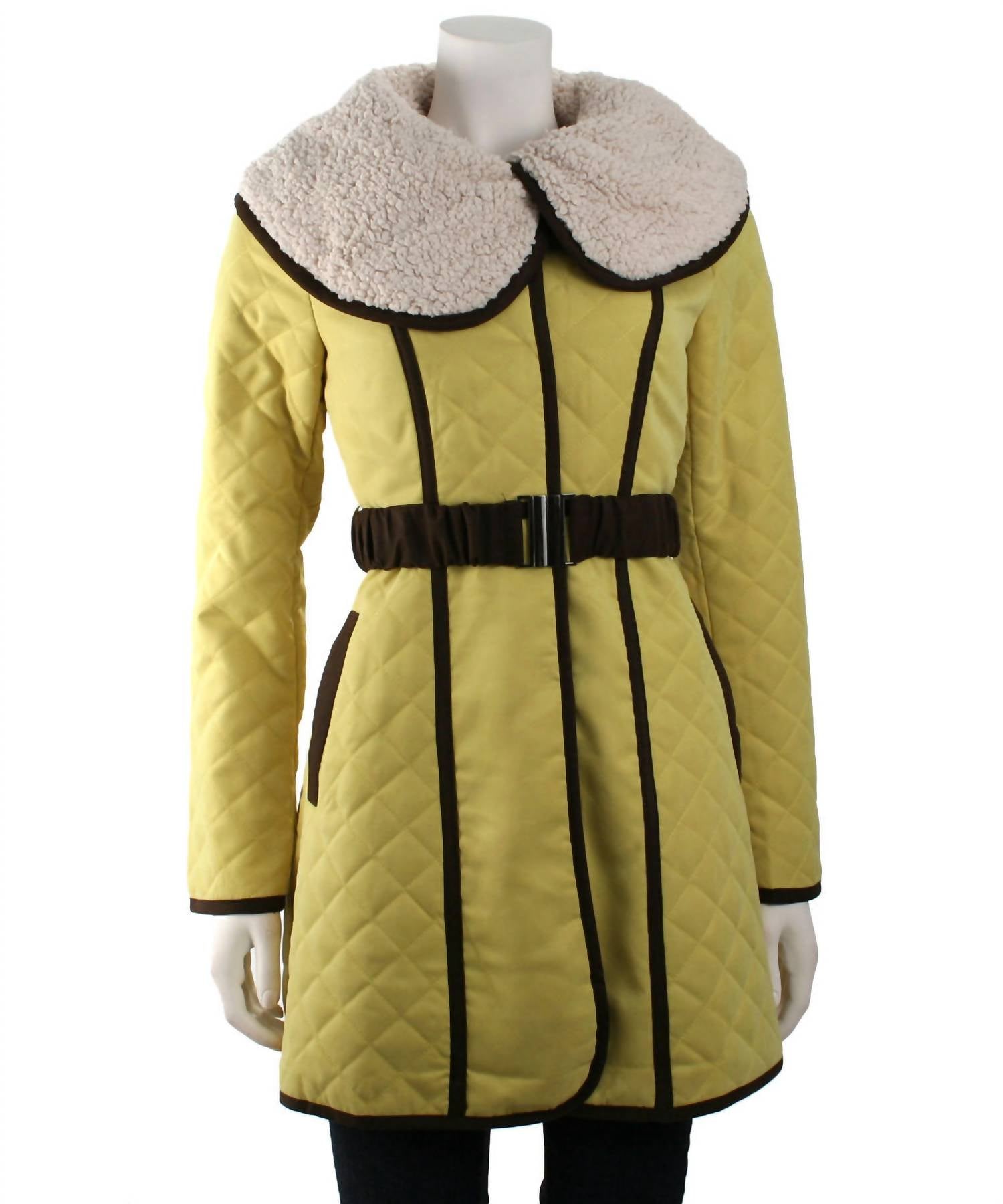 Ryu - Oversized Fleece Collar Quilted Coat