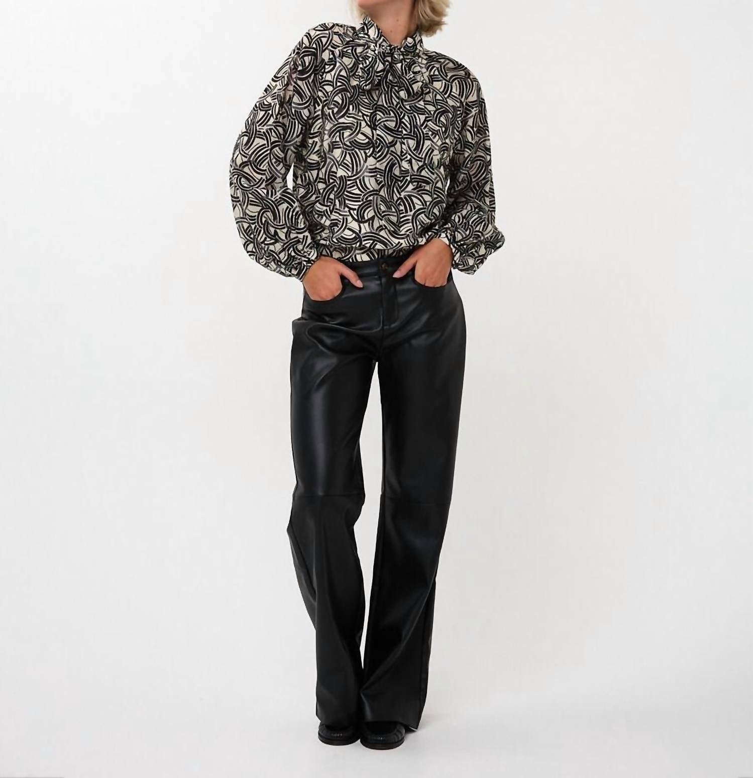 Esqualo - Button Up Print Blouse