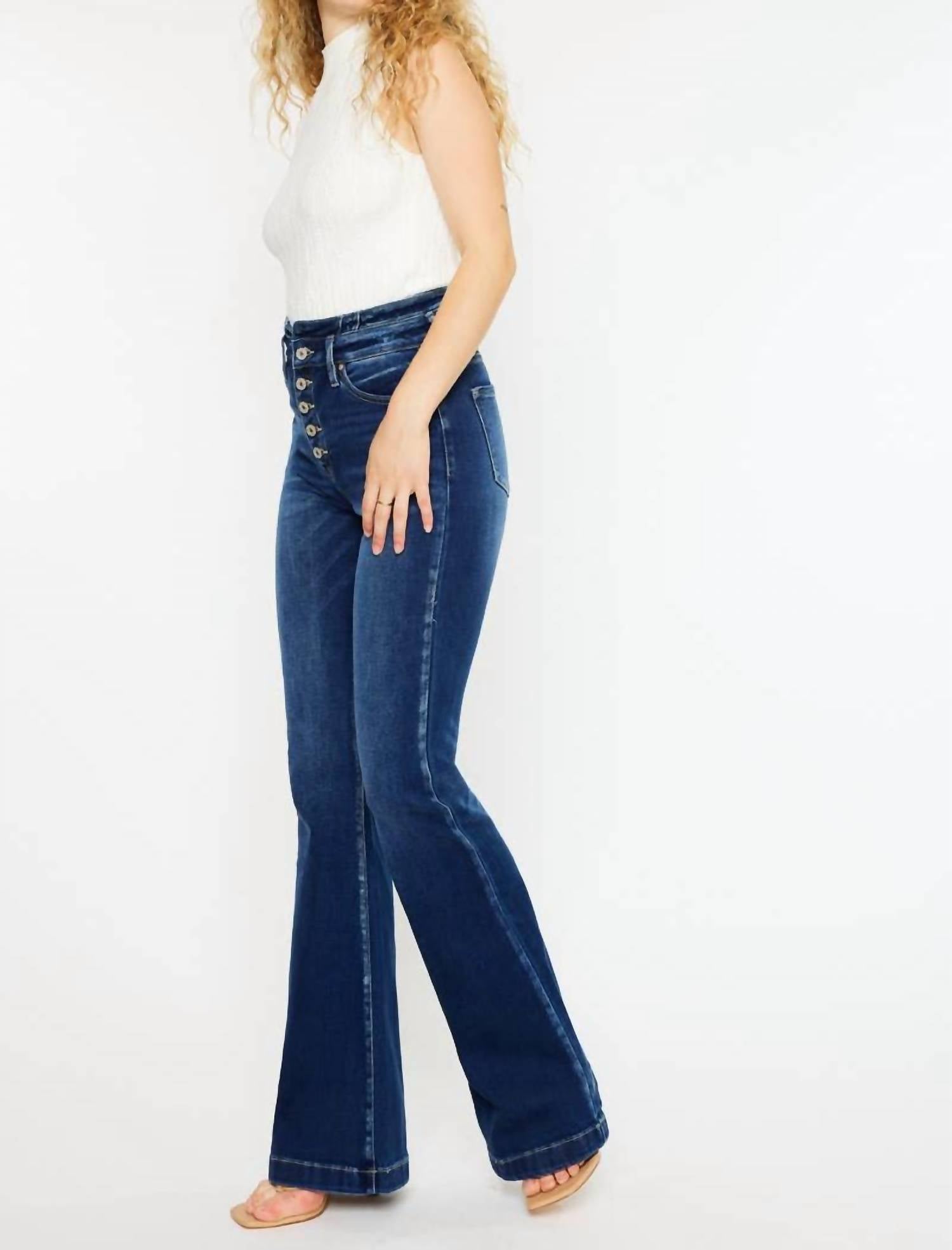 Kancan - High Rise Curvy Flare Jean