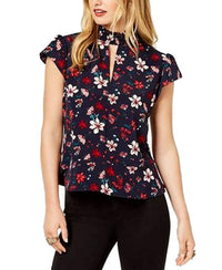 Rachel Zoe - Women's Floral Print Mock Neck Peplum Top
