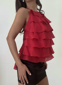 Bailey Rose - Backless Ruffled Top