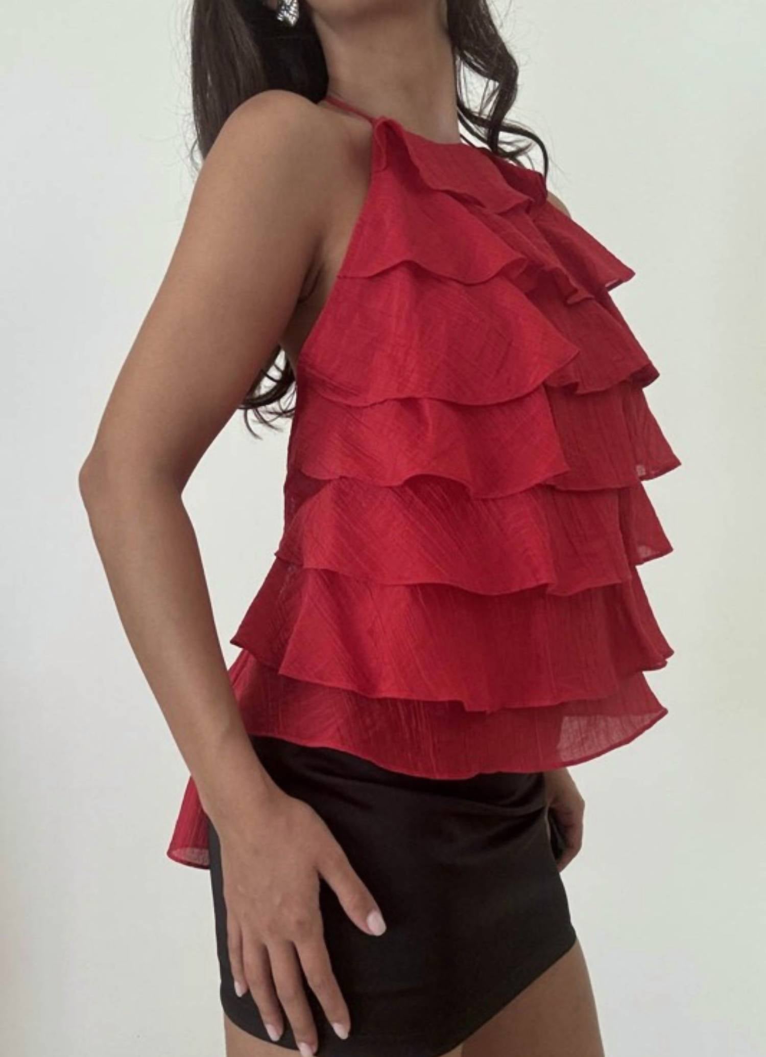 Bailey Rose - Backless Ruffled Top