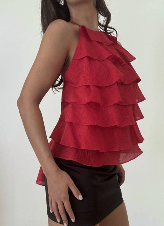 Bailey Rose - Backless Ruffled Top