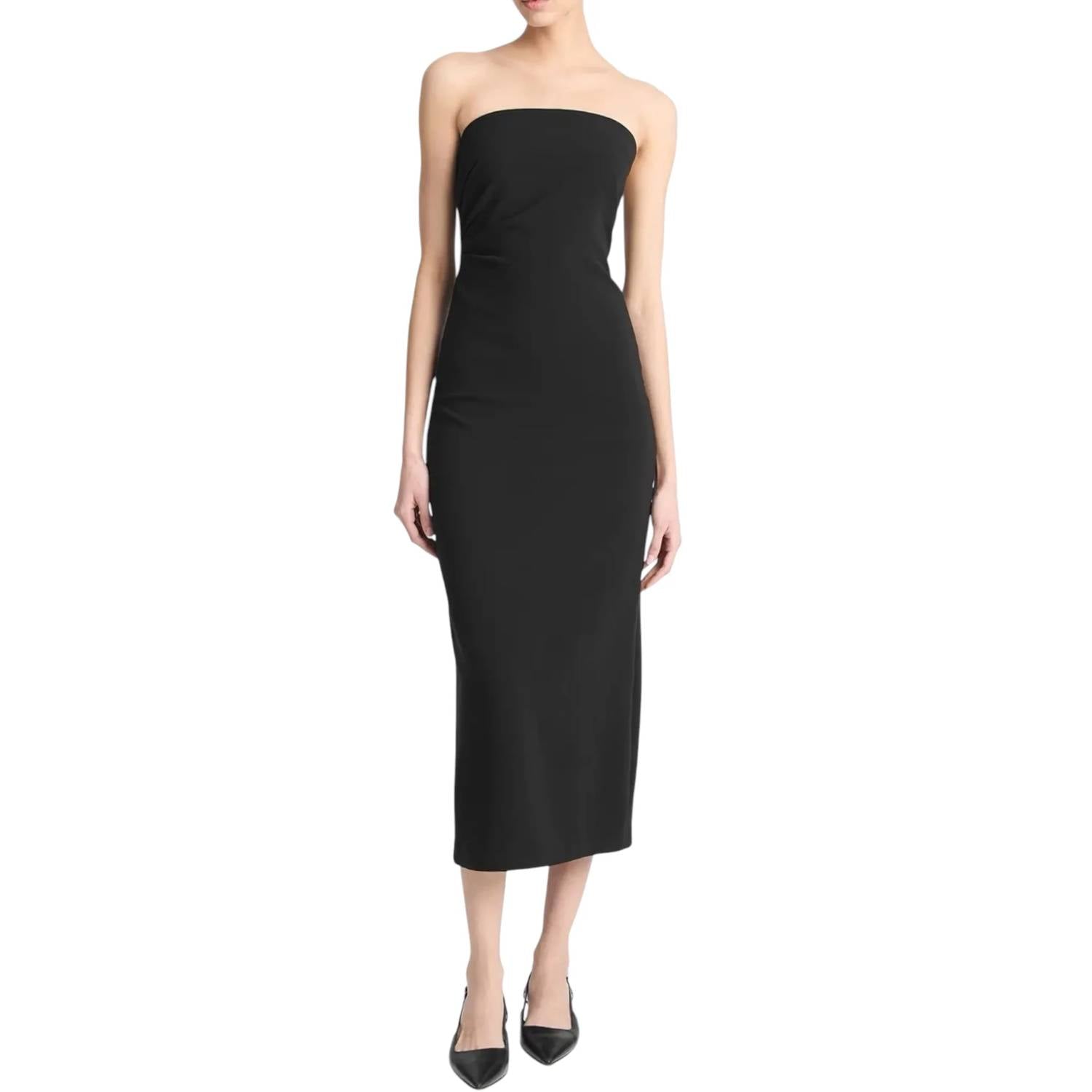 Vince - Side Pleat Strapless Dress