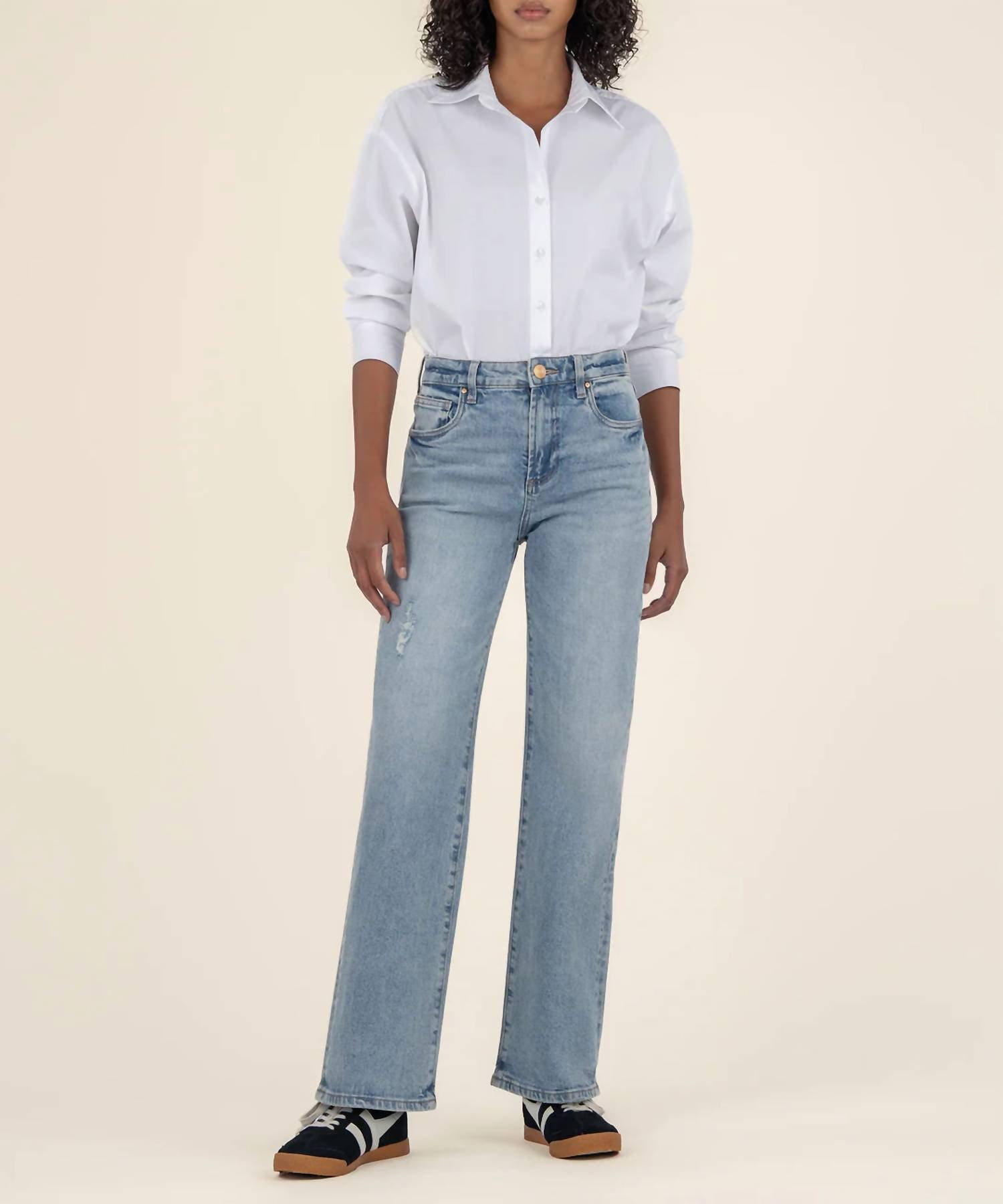 KUT FROM THE KLOTH Miller High Rise Wide Leg Jean in candescent - women's jeans