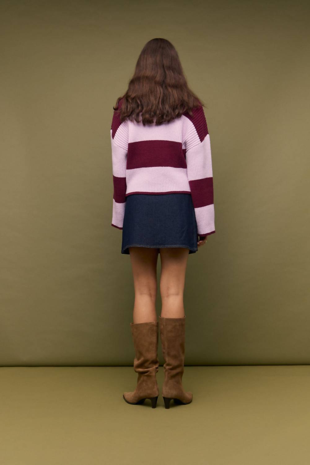 MINKPINK Freja Stripe Chunky Knit Sweater in violet - women's sweater - view 6