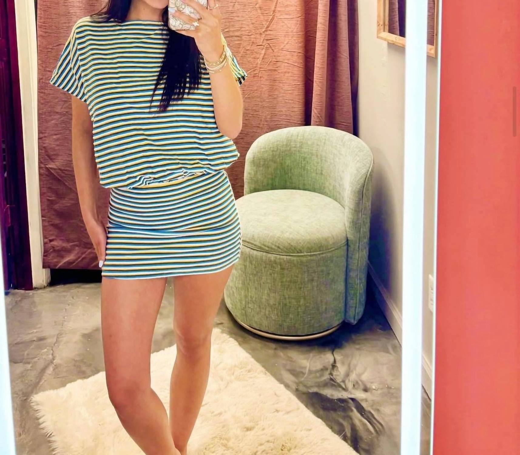 Bailey Rose - Marine Striped Mini Dress
