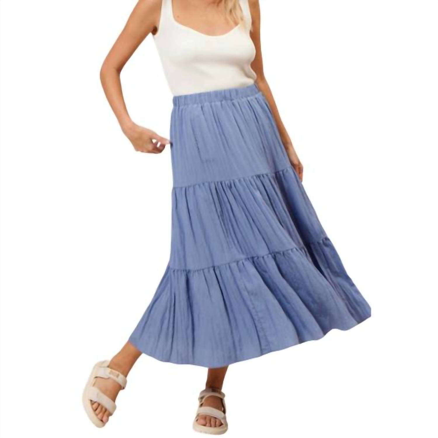 Lucy Paris - Anne Tiered Midi Skirt