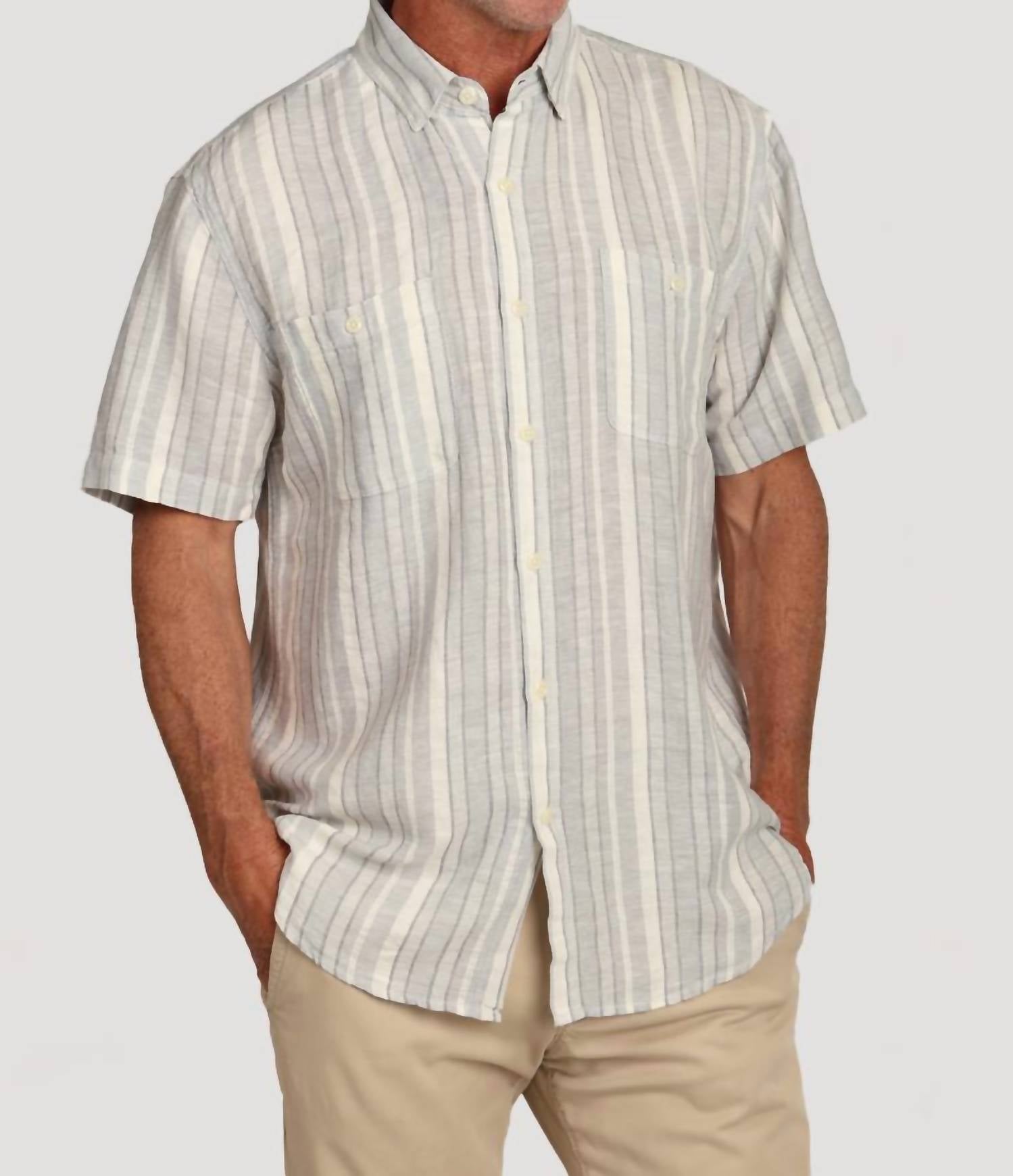 True Grit - Wyatt Short Sleeve Pocket Stripe Shirt