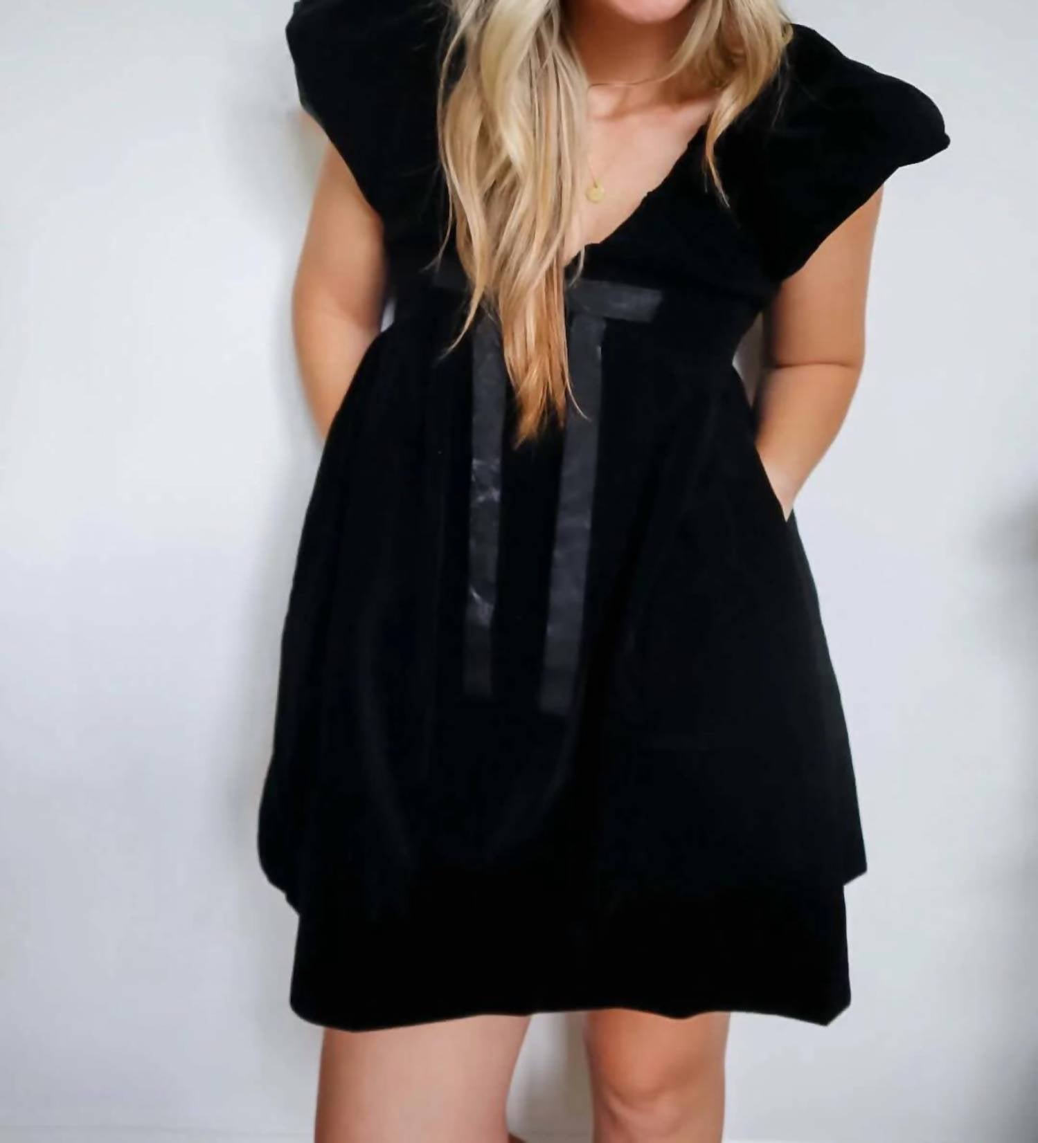 Endless Rose - Velvet Satin Bow Mini Dress