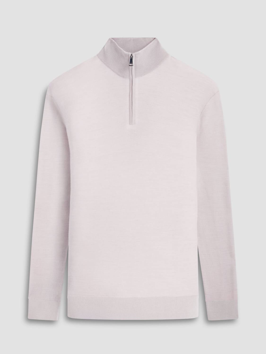 Bugatchi Uomo Men's Half Zip Sweater in willow - men's shirt - view 4