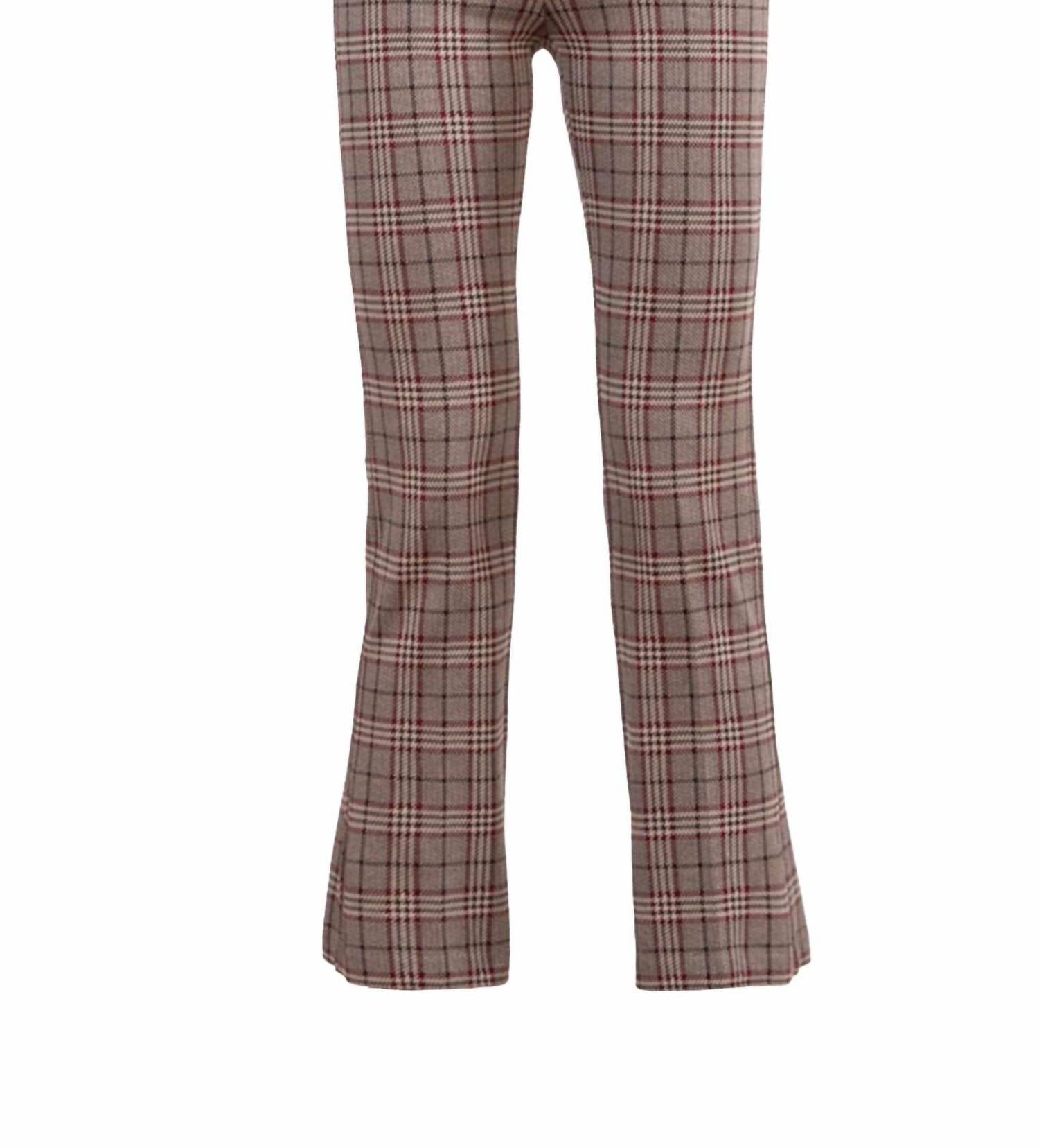 Avenue Montaigne Leo Flare Cut Pants in houndstooth check - women's pants - view 4