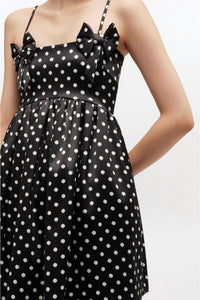 Ganni - Printed Double Satin Mini Strap Dress
