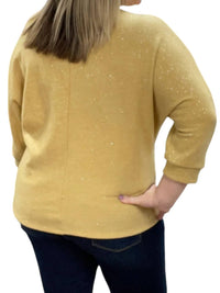 Honeyme - 3/4 Sleeve Dolman Sparkly Sweater