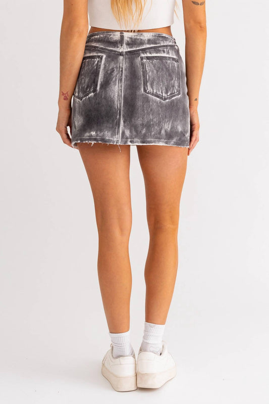 Le Lis - Mid Rise Denim Skirt