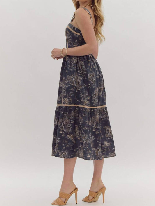 Entro - Fall Toile Midi Dress