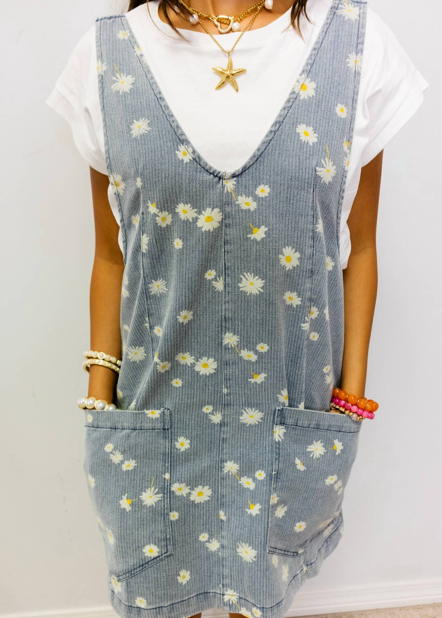 Sew In Love - Denim Daisy Pocket Mini Dress