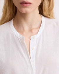 Hartford Taha Knitted Shirt Top in white - women's long sleeve top - alternate view