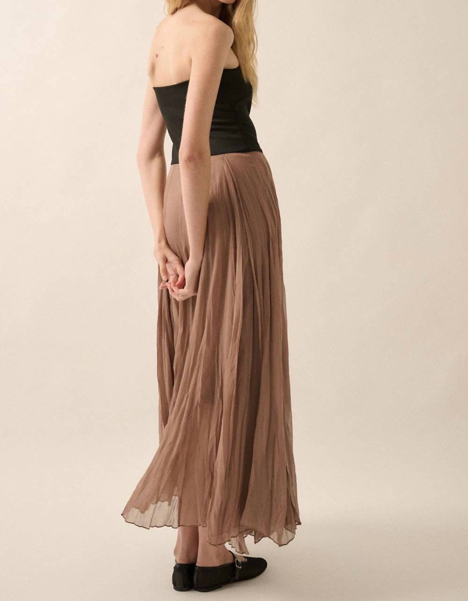 Promesa - Colorblock Strapless Textured Chiffon Maxi Dress