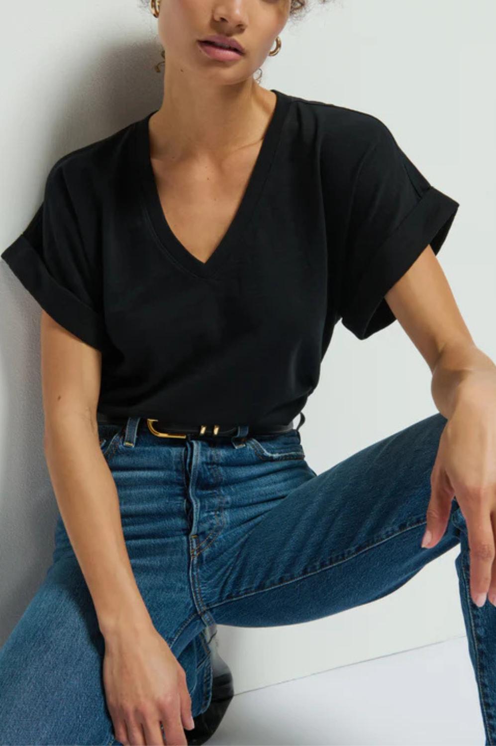 Nation Ltd - Stevie Cuffed V-neck Top