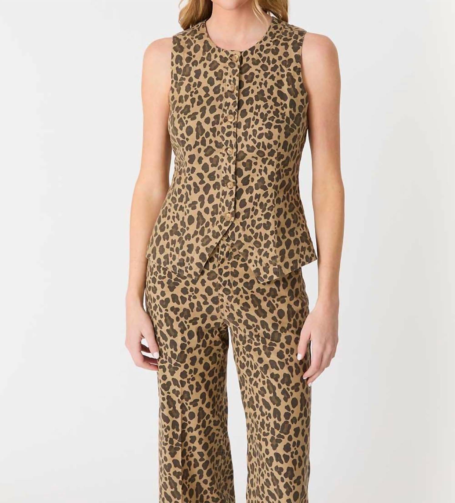 Level99 - Sophia Leopard Print Vest