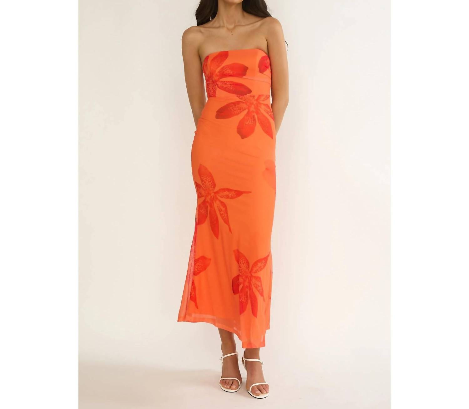 One And Only Collective - Risa Strapless Floral Midi Dress