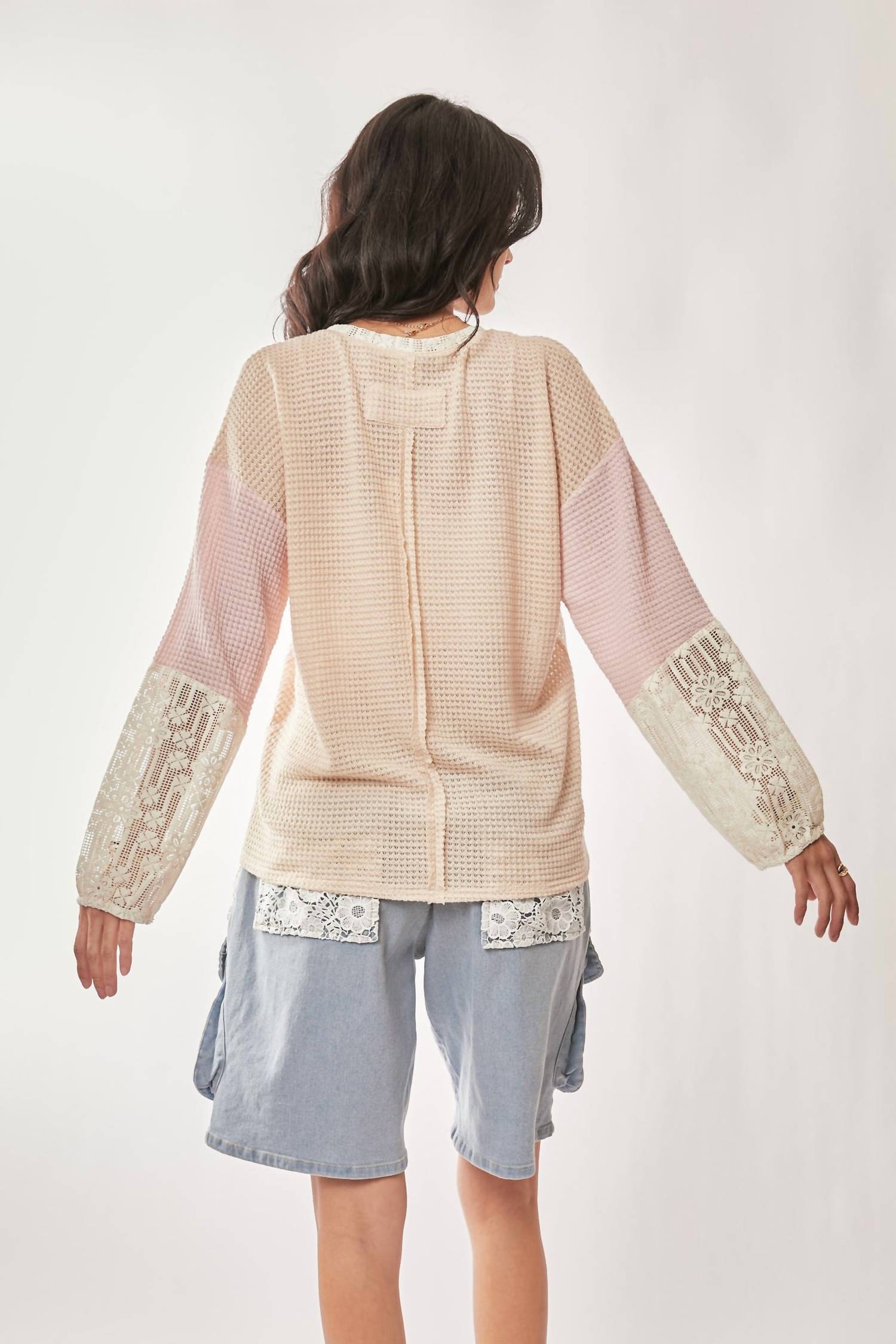 Davi & Dani - Patchwork Floral Print Top