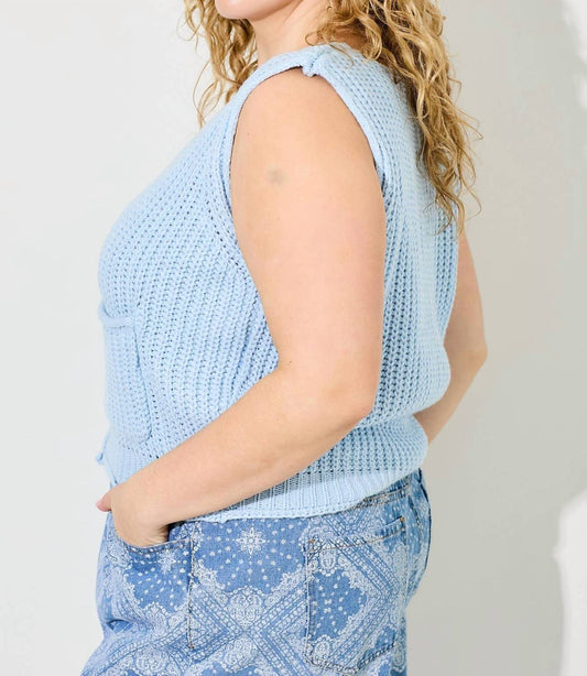 Baevely By Wellmade - Seaze The Day Knit Sweater Vest
