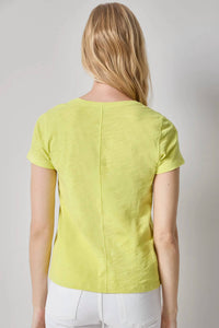 Lilla P - Short Sleeve Back Seam V-neck Top