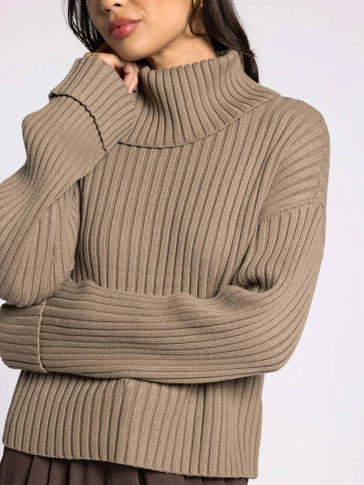 Weekend Los Angeles Virginia Relaxed Drop Shoulder Sweater in brown - women's sweater - alternate view