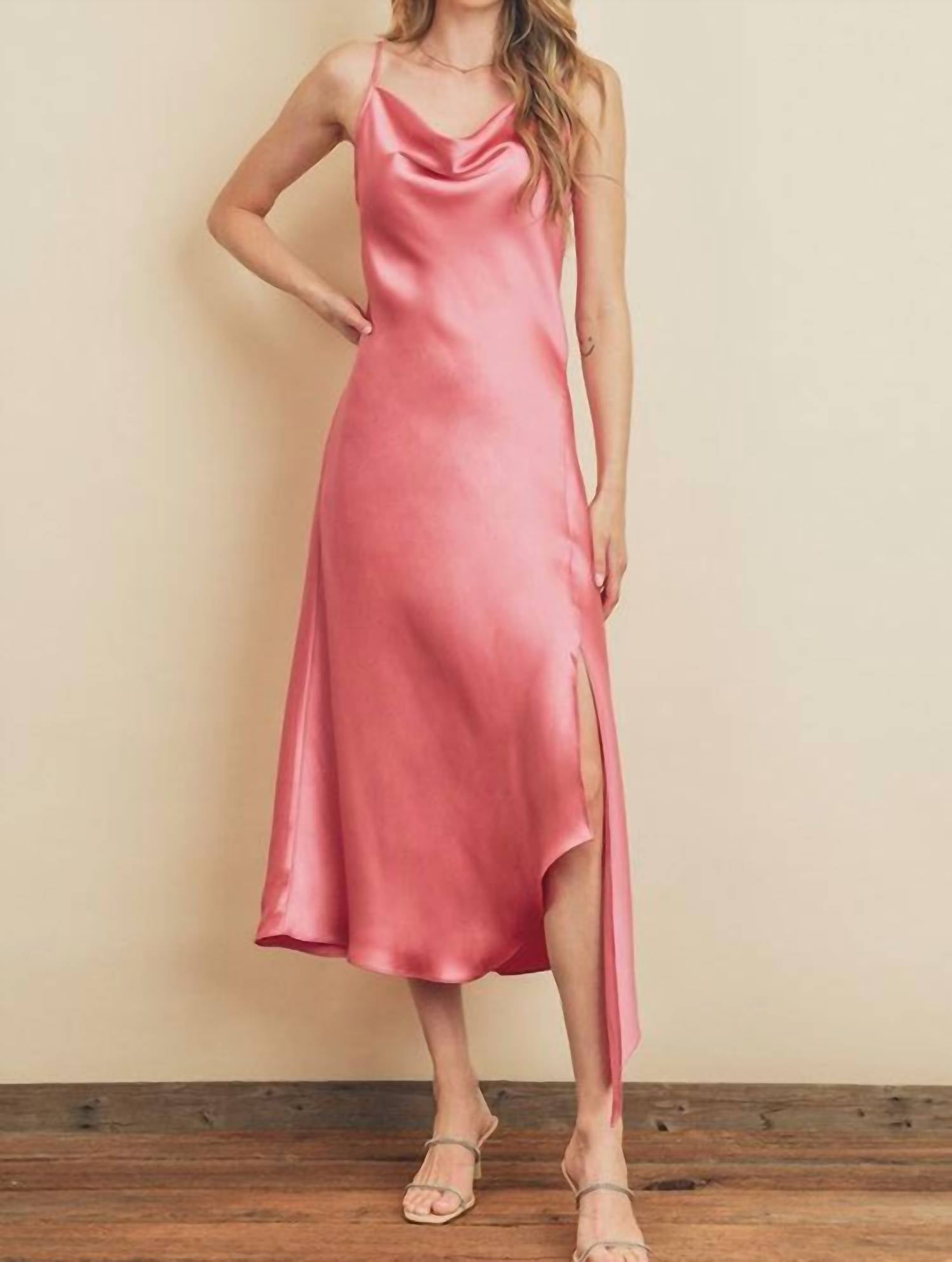 Dress Forum - Long Slip Satin Silk Midi Dress