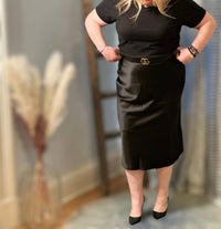 Amelia K. Luxe - Satin Midi Skirt