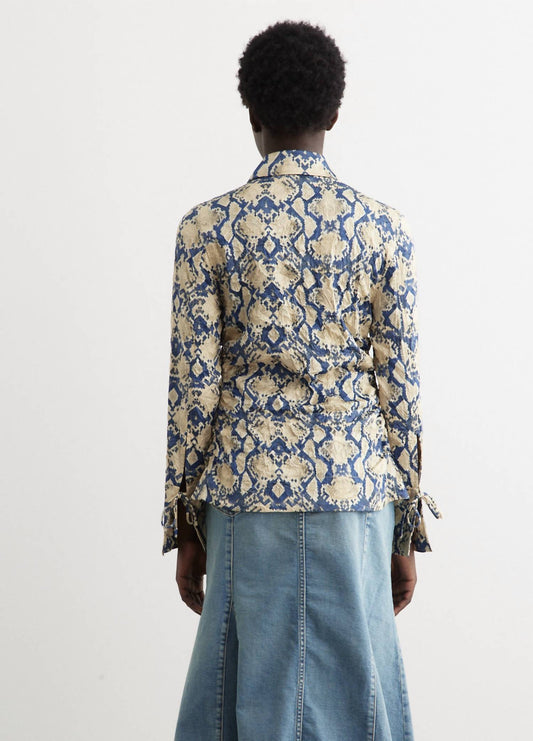 Ganni - Crinkled Satin Fitted Shirt