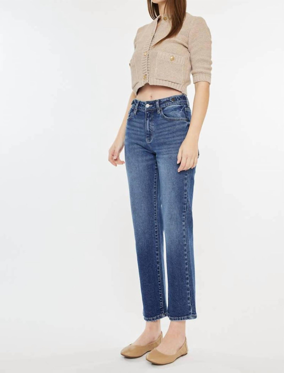 Kancan - High Rise True Straight Jeans