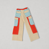 Pol - Quilted contrast casual solid knit pant