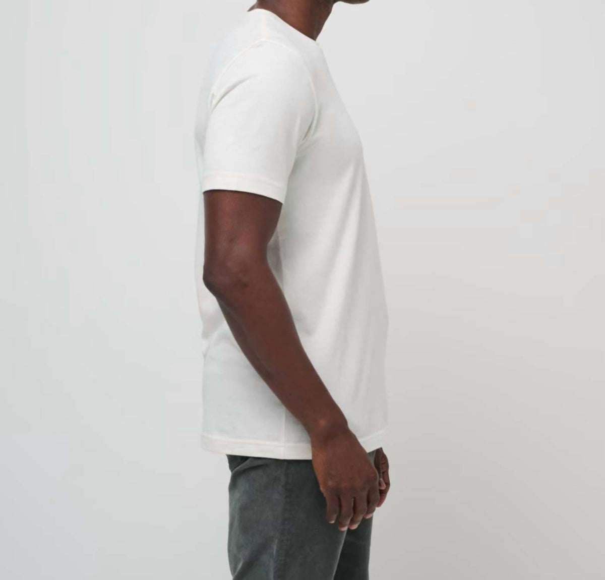 TravisMathew By The Dock Short Sleeve Tee in vanilla ice - men's t-shirt - detail view