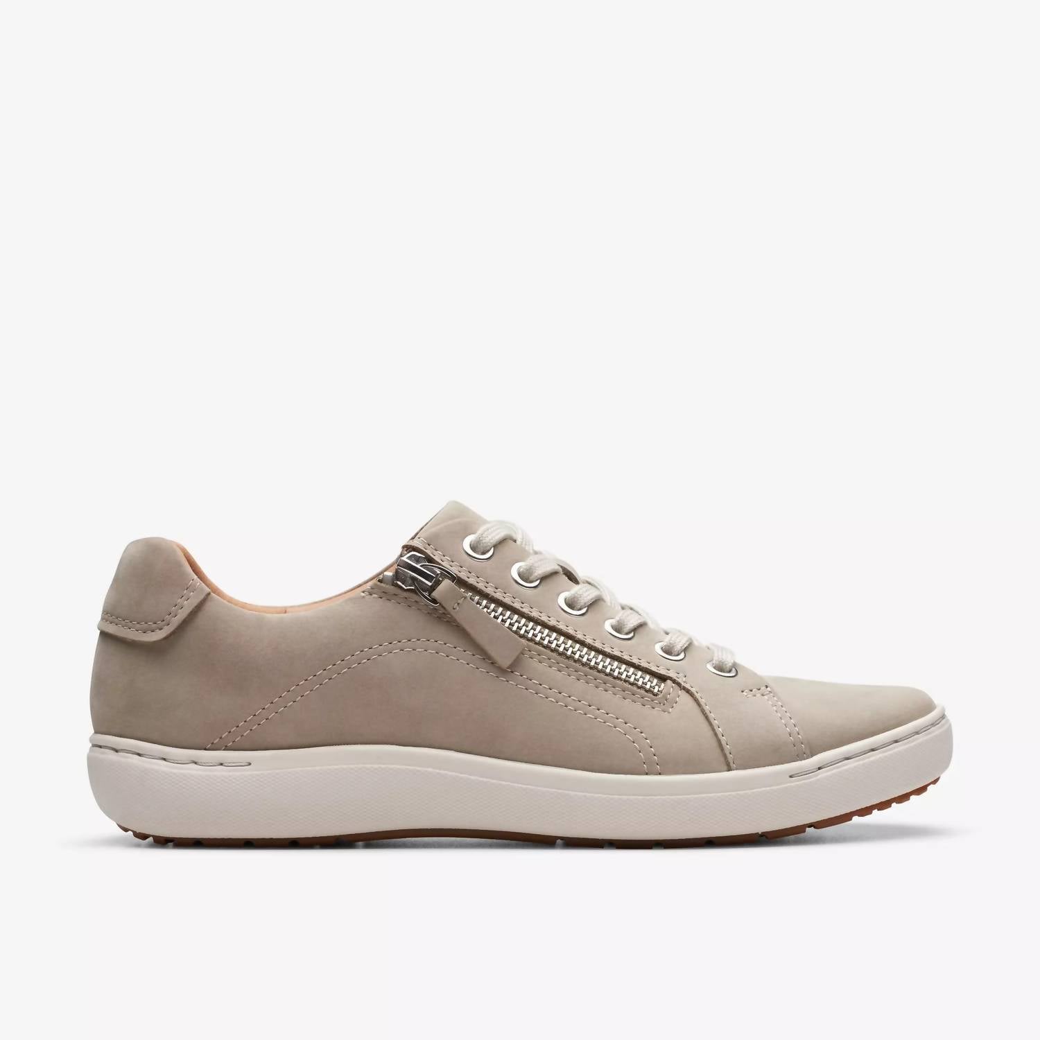 Clarks Women's Nalle Lace Sneakers in stone nubuck - women's sneaker - alternate view