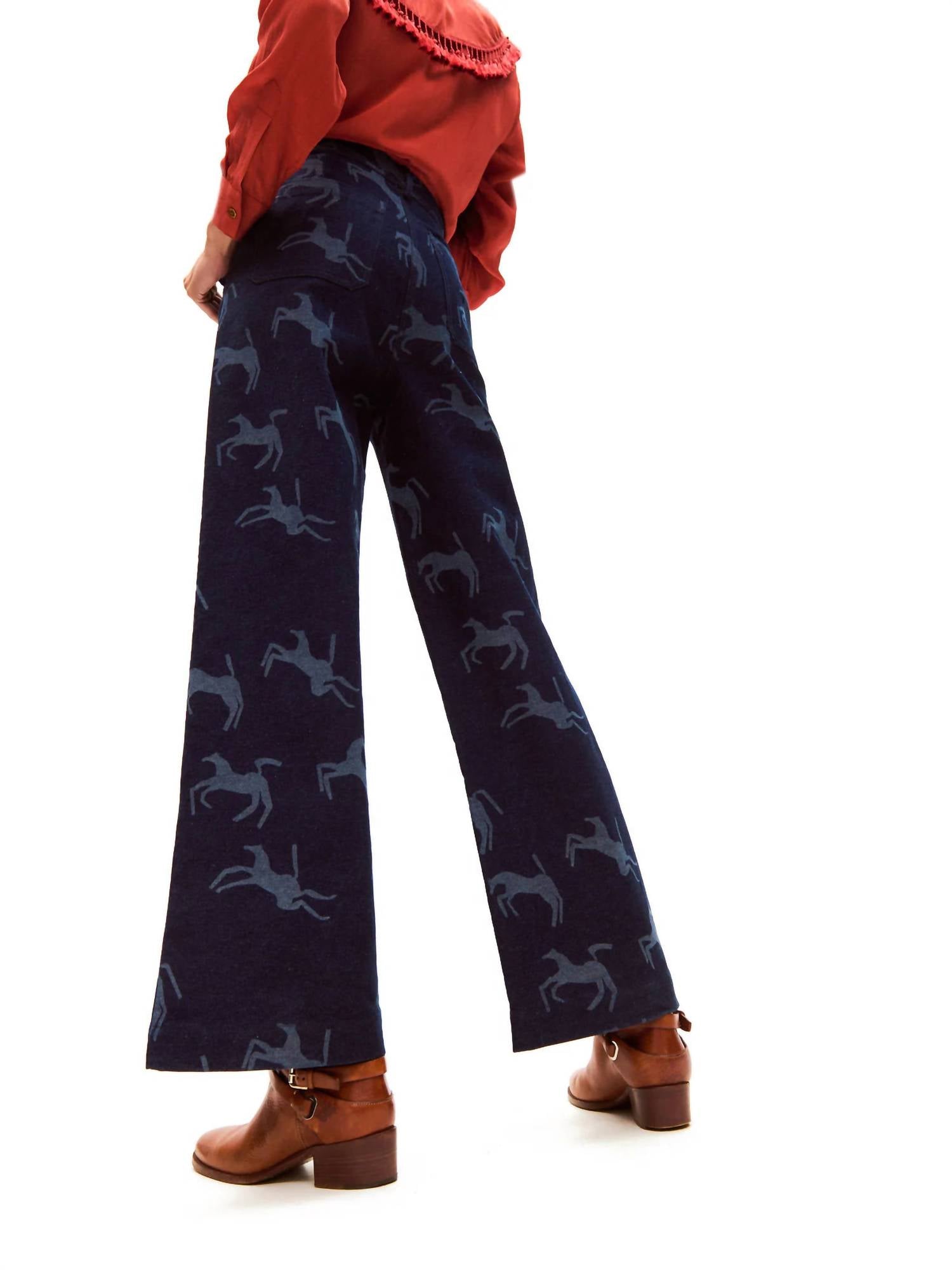 CAROLINA K Zaino Jeans in denim horses - women's jeans - alternate view