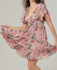 Angie - Ophelia Short Sleeve Smocked Doice Dress