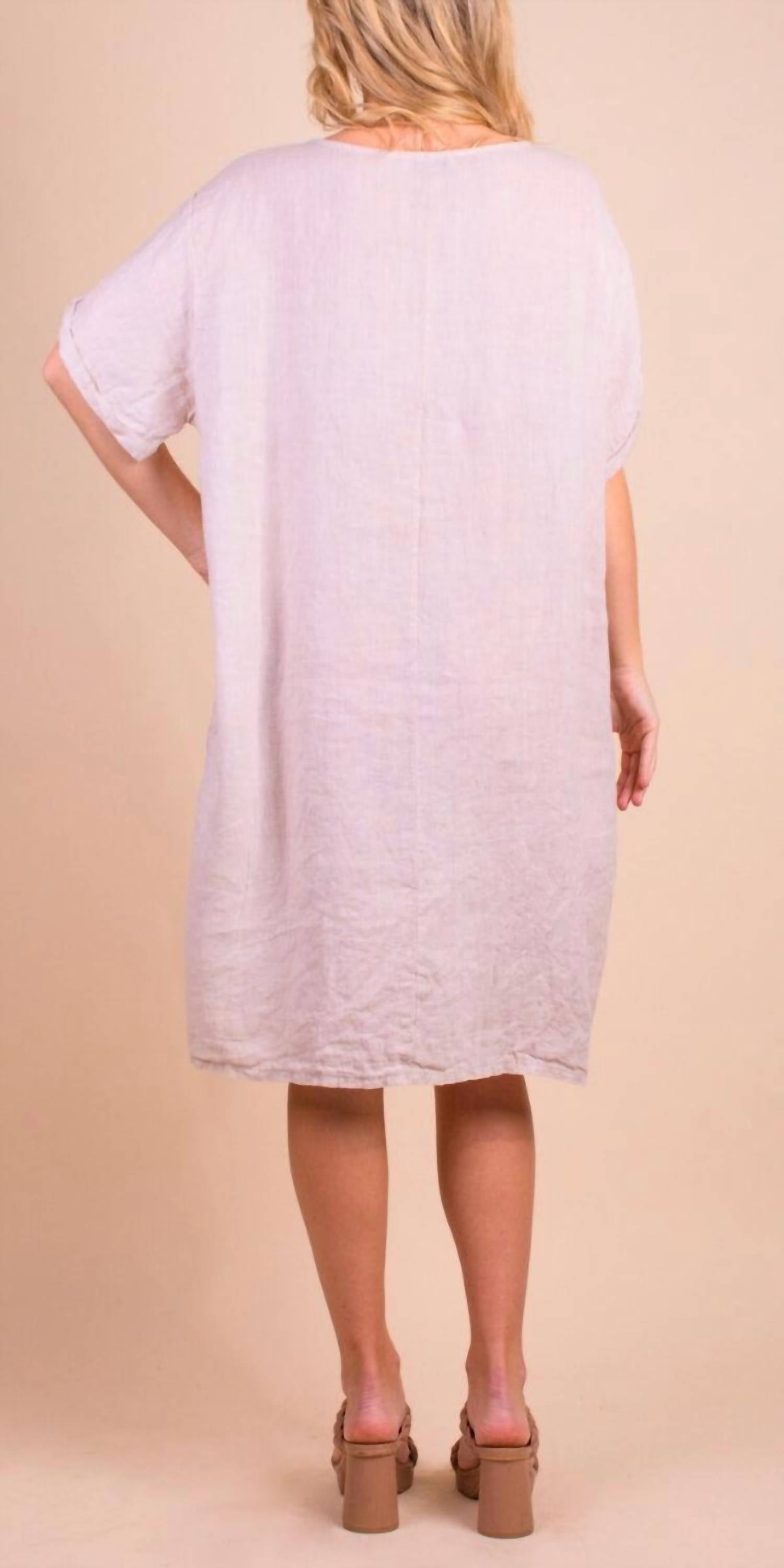 Gigi Moda - Bobbio Linen Short Sleeve Midi Dress