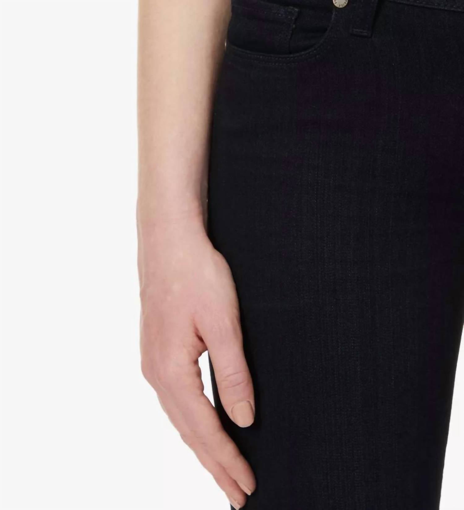 Paige Verdugo Ankle Mid Rise Ultra Skinny Jeans in black - women's jeans - alternate view