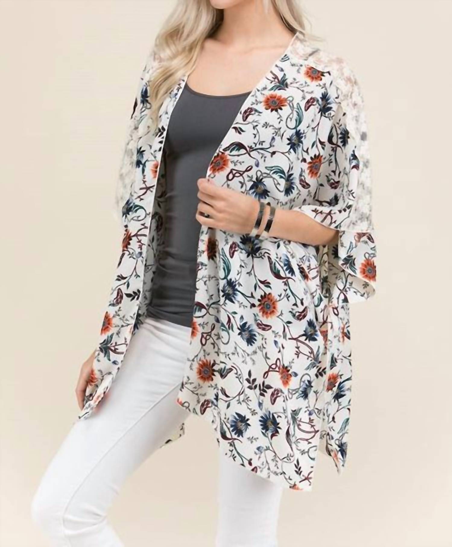 Sun & Moon - Floral Sunburst Lace Kimono
