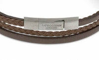 Tateossian Unisex Fettuccine Multi Strand Bracelet in brown - women's jewelry - detail view